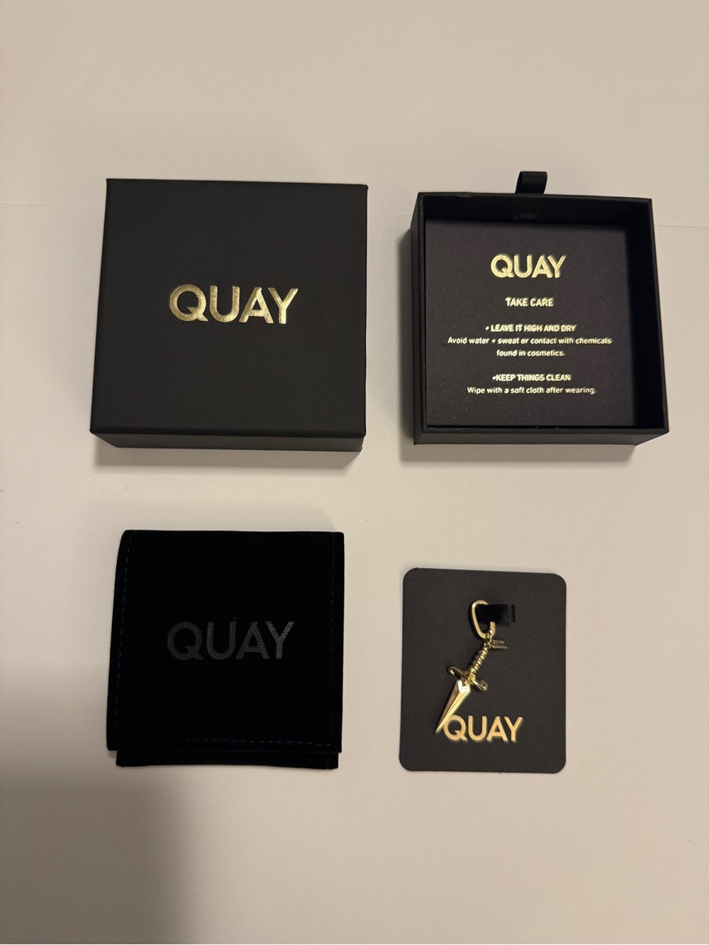 Quay Australia Gold Tone Dagger Charm For Charm Bracelet